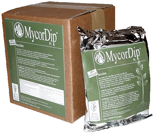 Mycor dip pt (ectomycorrhiza sporen van stuifzwam + yucca + humuszuren + waterabsorberende gel)